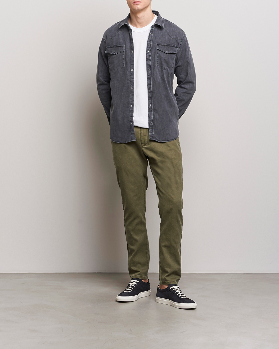 Herr | Byxor | Dondup | Joe Cotton Chinos Olive Green