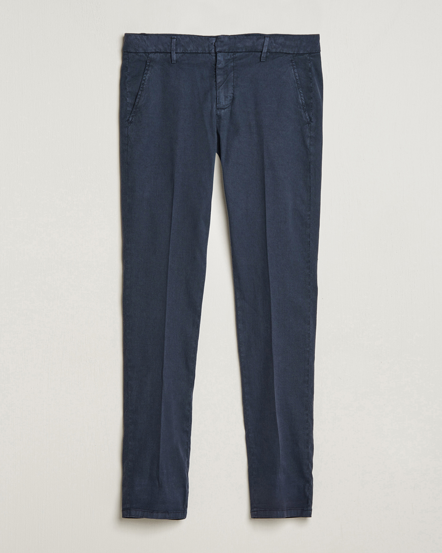 Herr | Byxor | Dondup | Gaubert Linen Stretch Chinos Navy