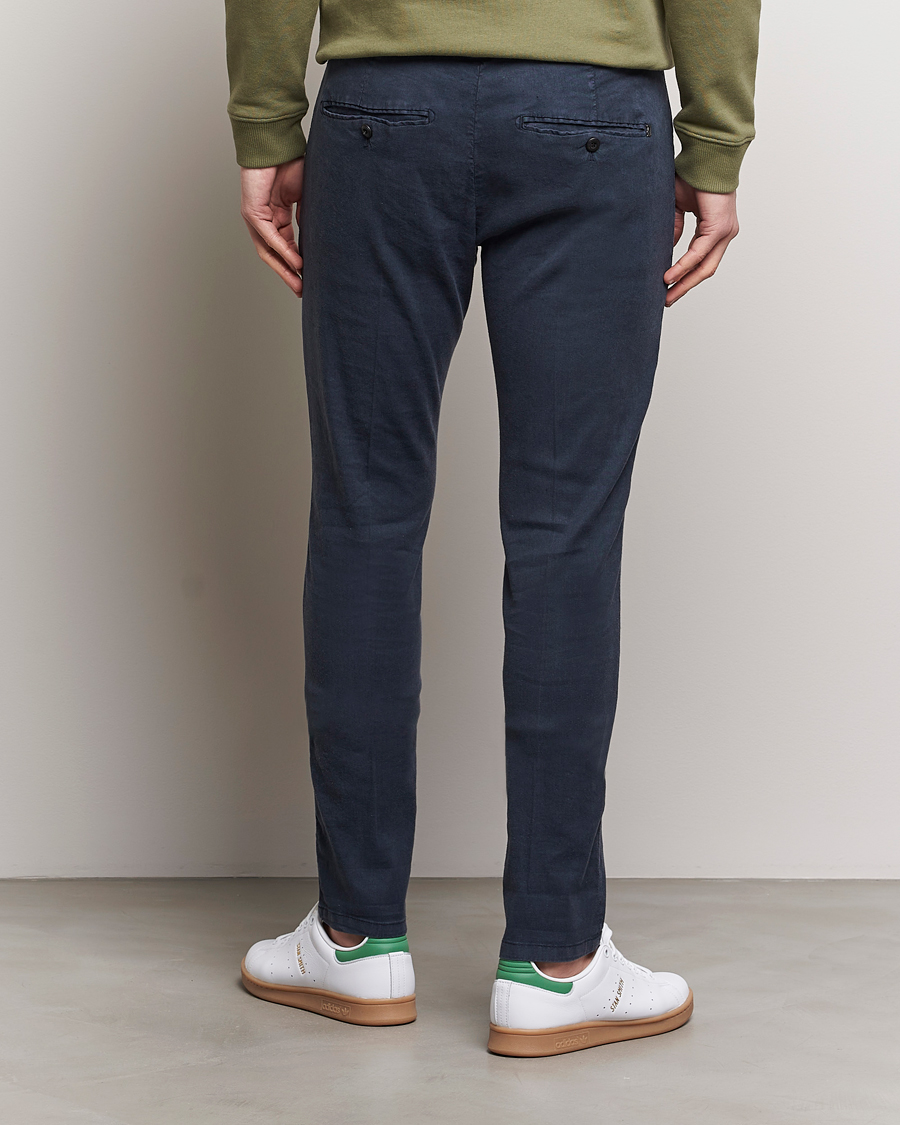 Herr | Byxor | Dondup | Gaubert Linen Stretch Chinos Navy