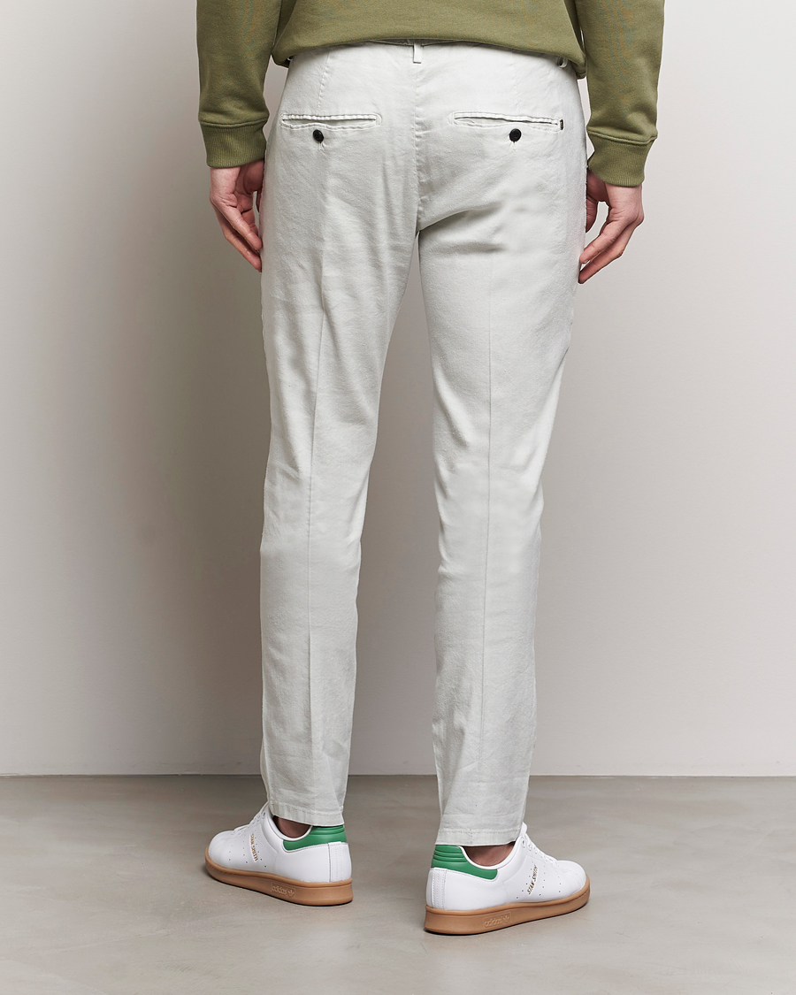 Herr | Byxor | Dondup | Gaubert Linen Stretch Chinos Light Grey