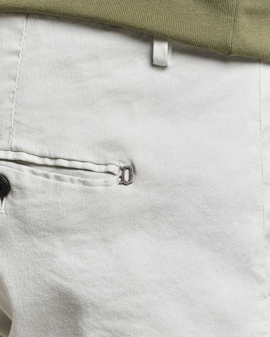 Herr | Byxor | Dondup | Gaubert Linen Stretch Chinos Light Grey
