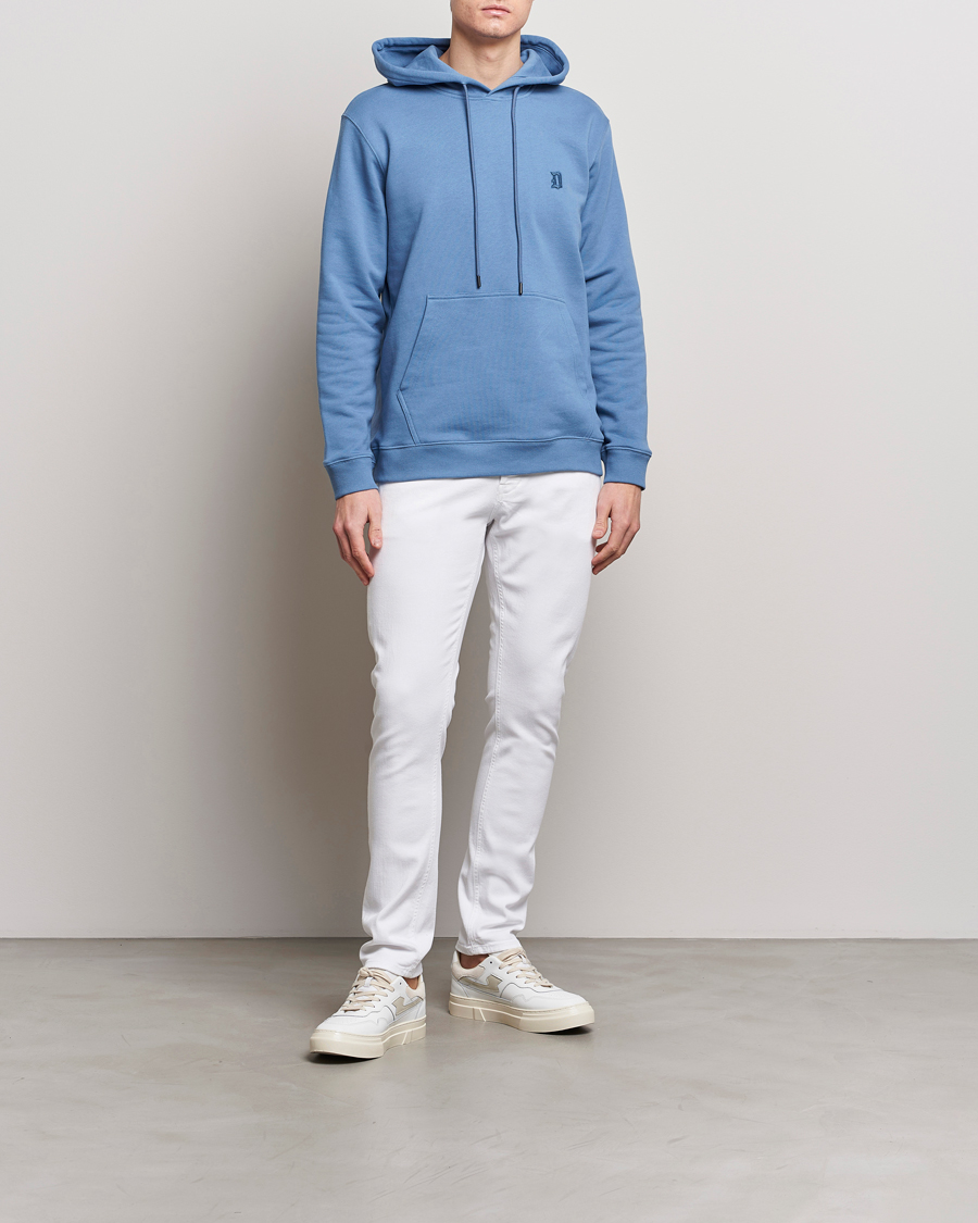 Herr | Tröjor | Dondup | Logo Hoodie Washed Blue