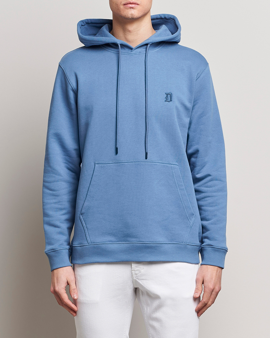 Herr | Tröjor | Dondup | Logo Hoodie Washed Blue