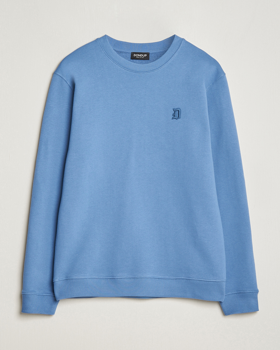 Herr | Tröjor | Dondup | Loco Crew Neck Sweatshirt Washed Blue