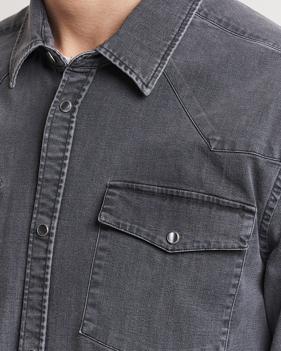 Herr | Skjortor | Dondup | Slim Fit Pocket Denim Shirt Washed Grey