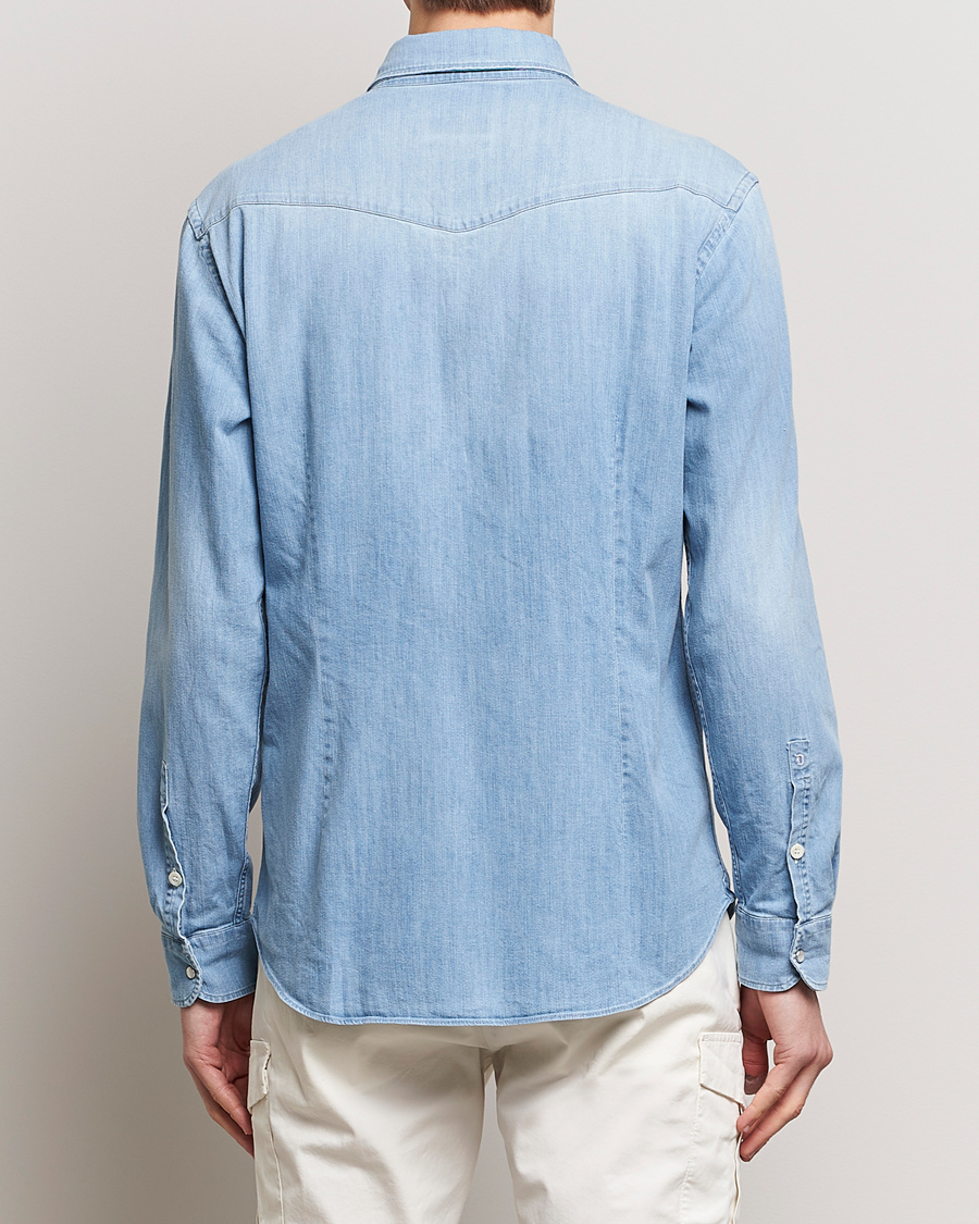 Herr | Skjortor | Dondup | Slim Fit Pocket Denim Shirt Light Blue