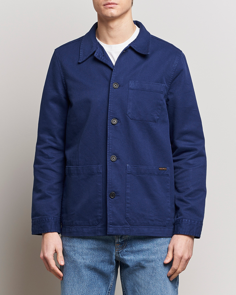 Herr | Skjortor | Nudie Jeans | Barney Worker Overshirt Mid Blue