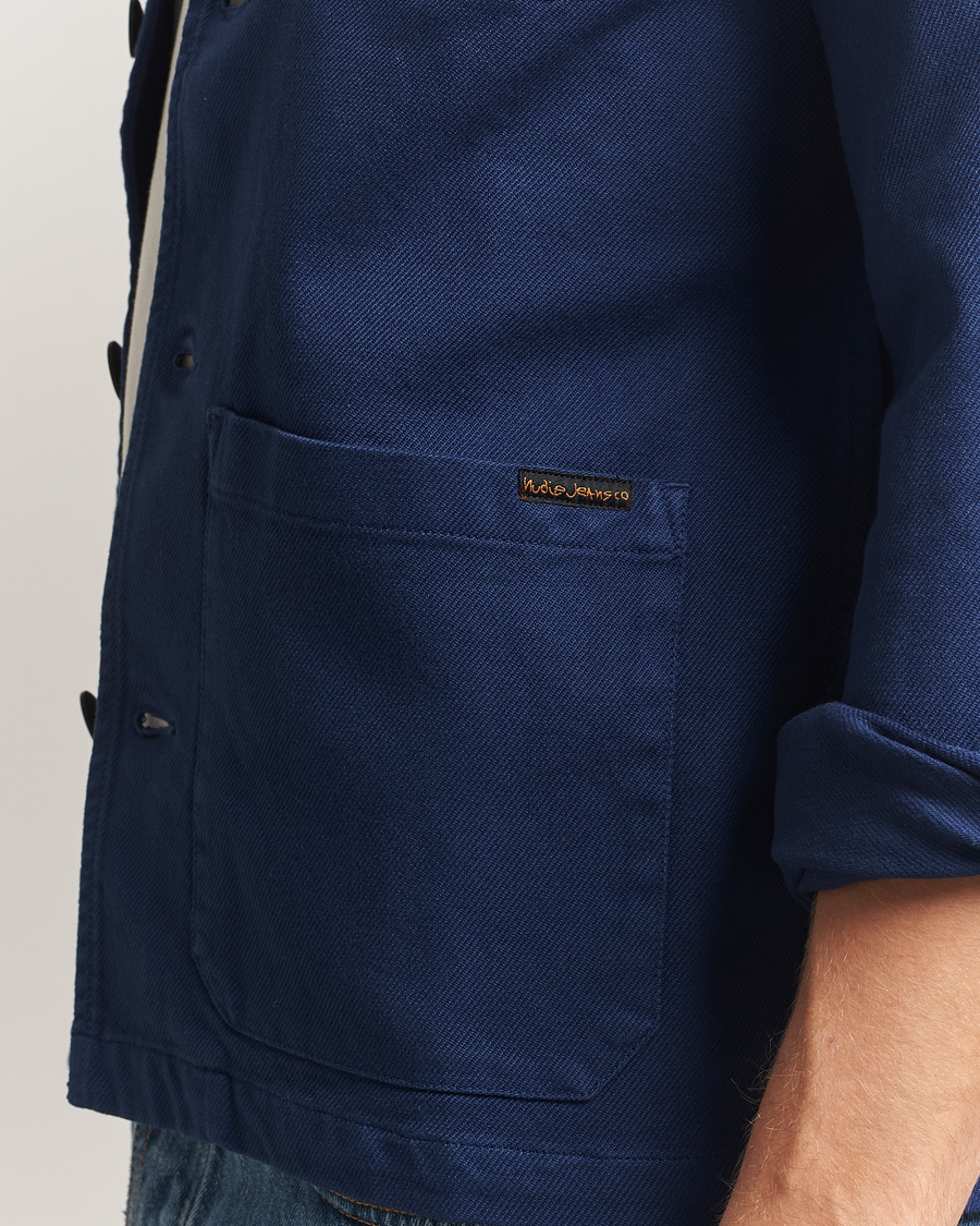 Herr | Skjortor | Nudie Jeans | Barney Worker Overshirt Mid Blue