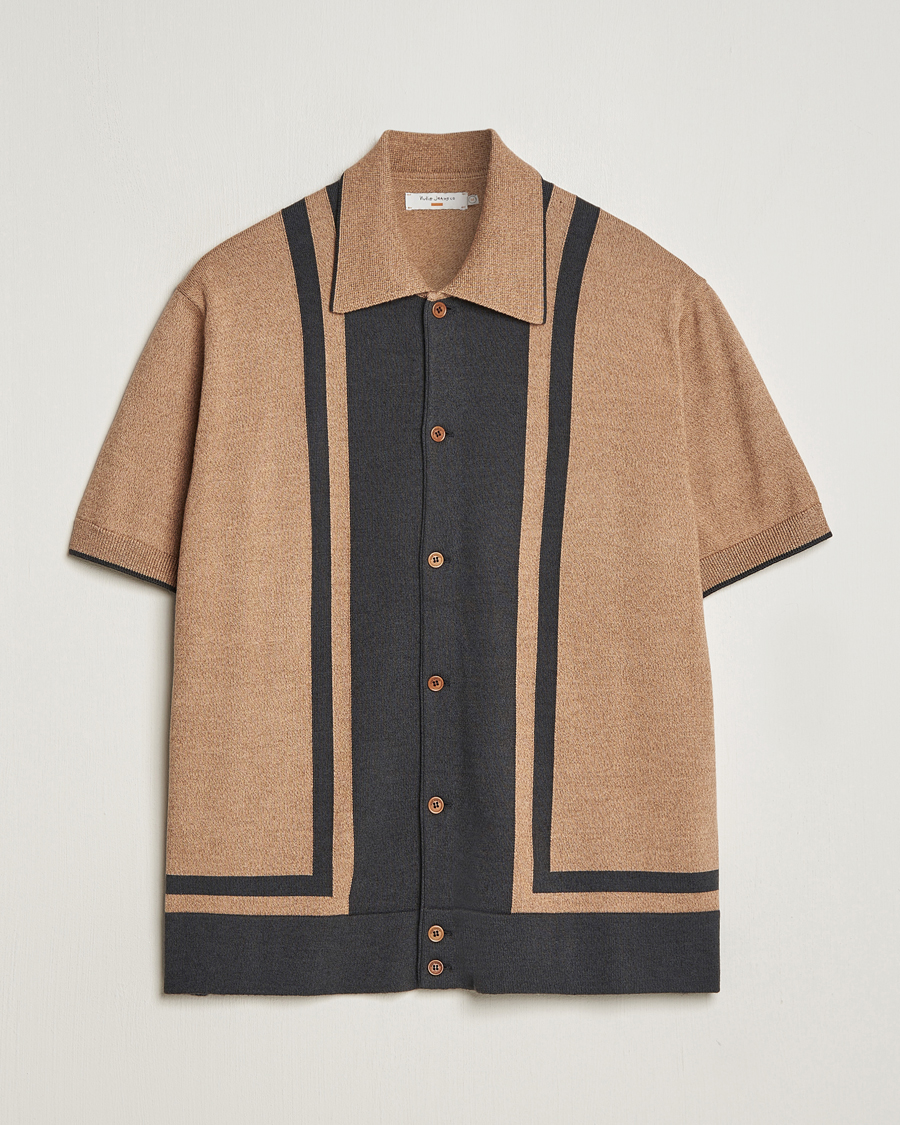 Herr | Skjortor | Nudie Jeans | Fabbe Knitted Polo Shirt Beige