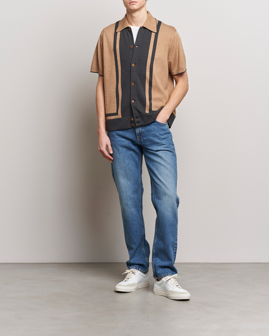 Herr | Skjortor | Nudie Jeans | Fabbe Knitted Polo Shirt Beige
