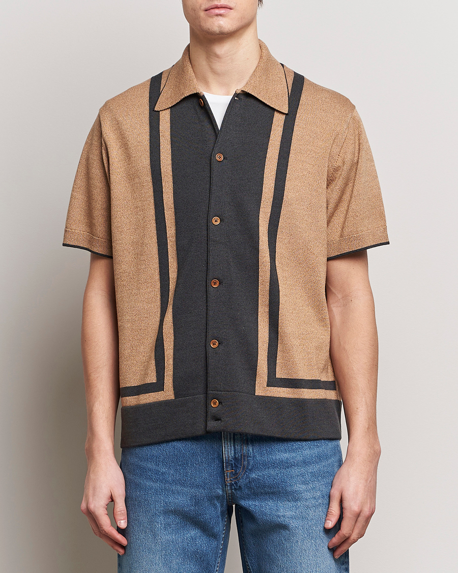 Herr |  | Nudie Jeans | Fabbe Knitted Polo Shirt Beige