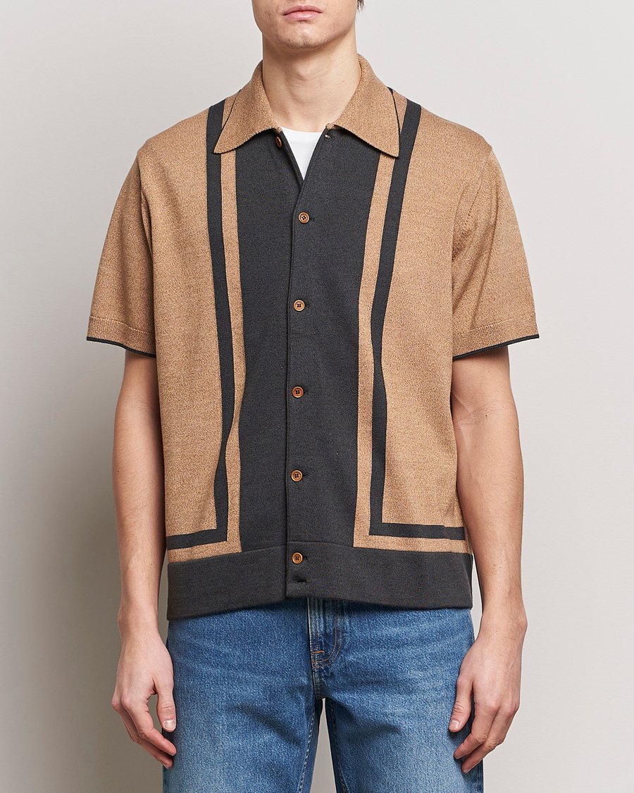 Herr | Skjortor | Nudie Jeans | Fabbe Knitted Polo Shirt Beige