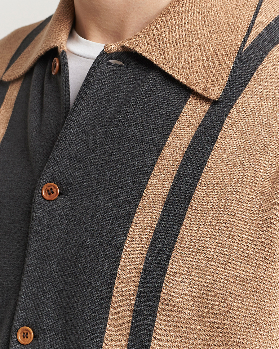 Herr | Skjortor | Nudie Jeans | Fabbe Knitted Polo Shirt Beige