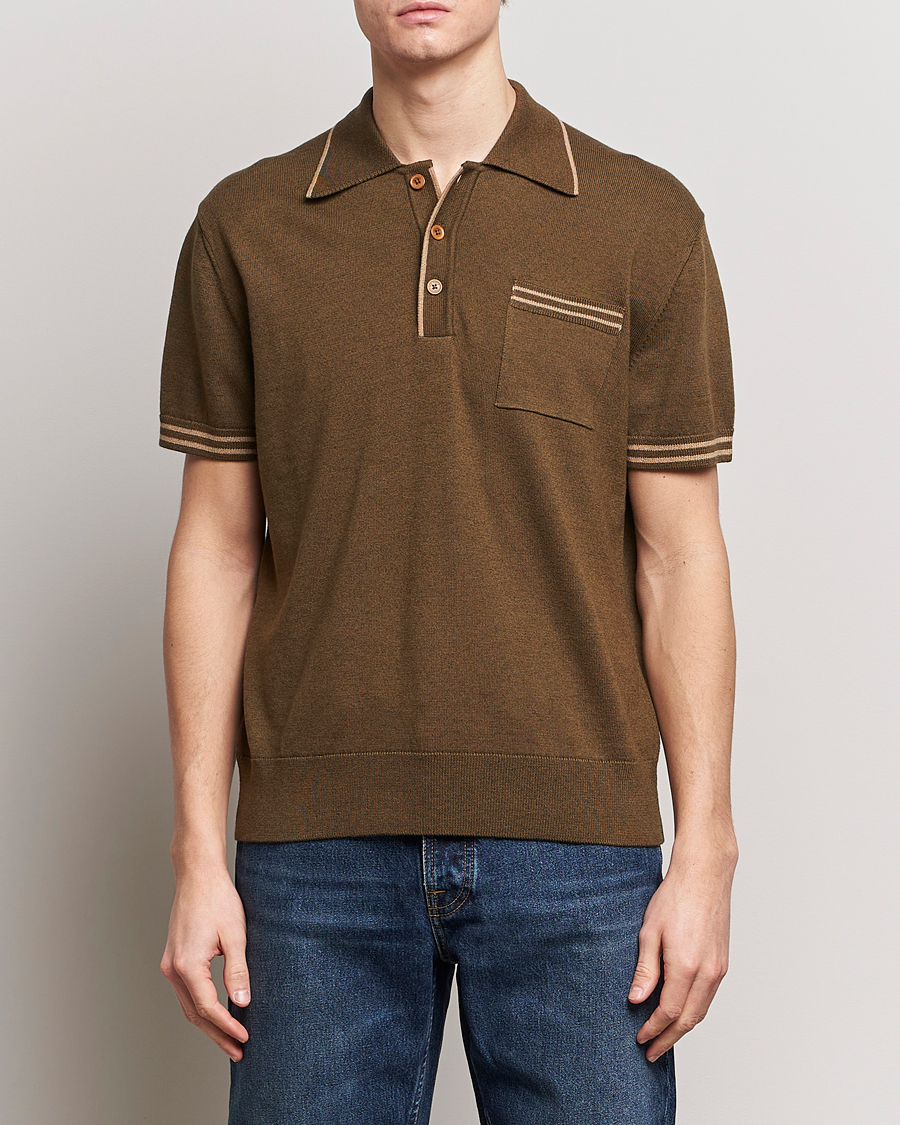Herr | Pikéer | Nudie Jeans | Frippe Knitted Polo Olive