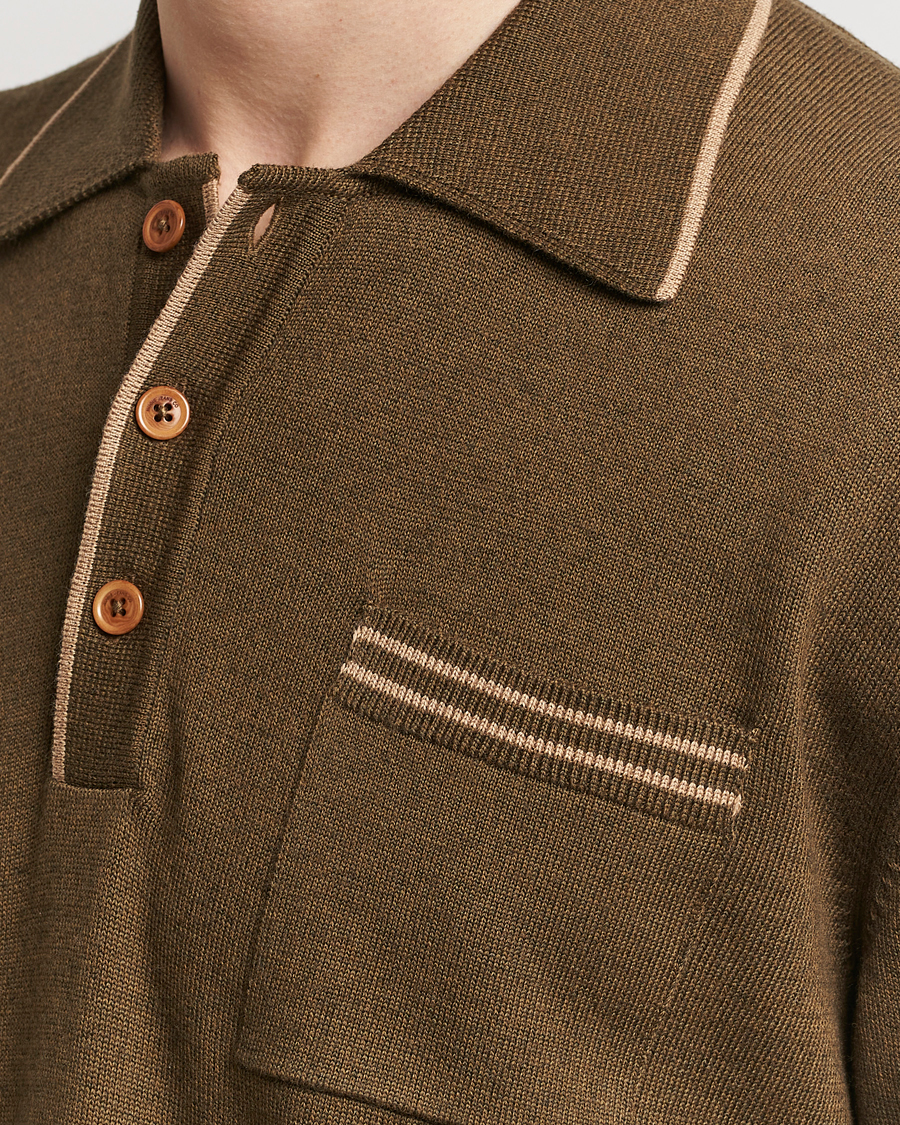 Herr | Pikéer | Nudie Jeans | Frippe Knitted Polo Olive