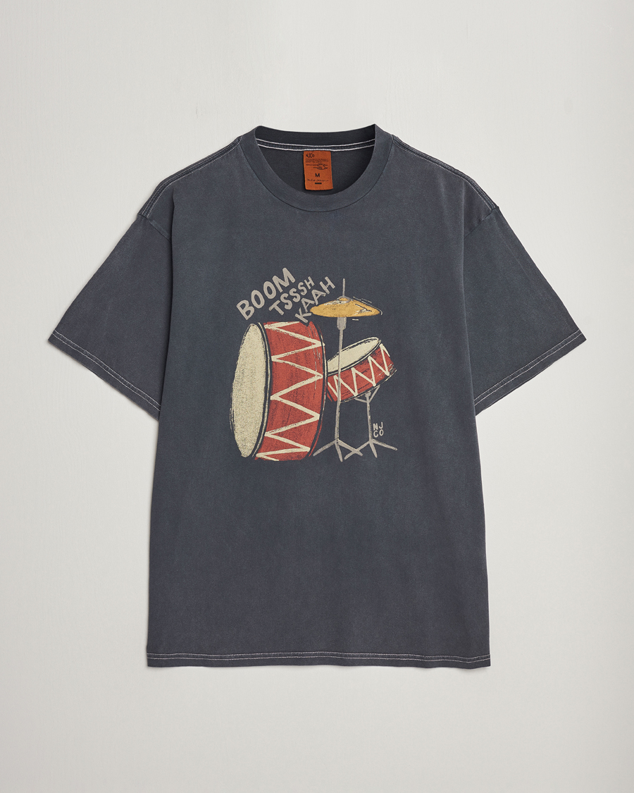 Herr | T-Shirts | Nudie Jeans | Koffe Printed Crew Neck T-Shirt Antracite