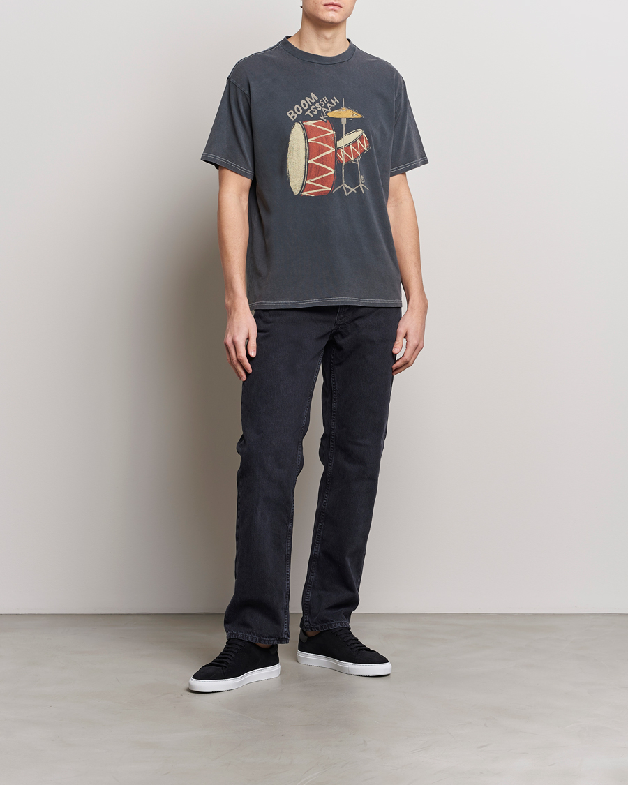 Herr | T-Shirts | Nudie Jeans | Koffe Printed Crew Neck T-Shirt Antracite