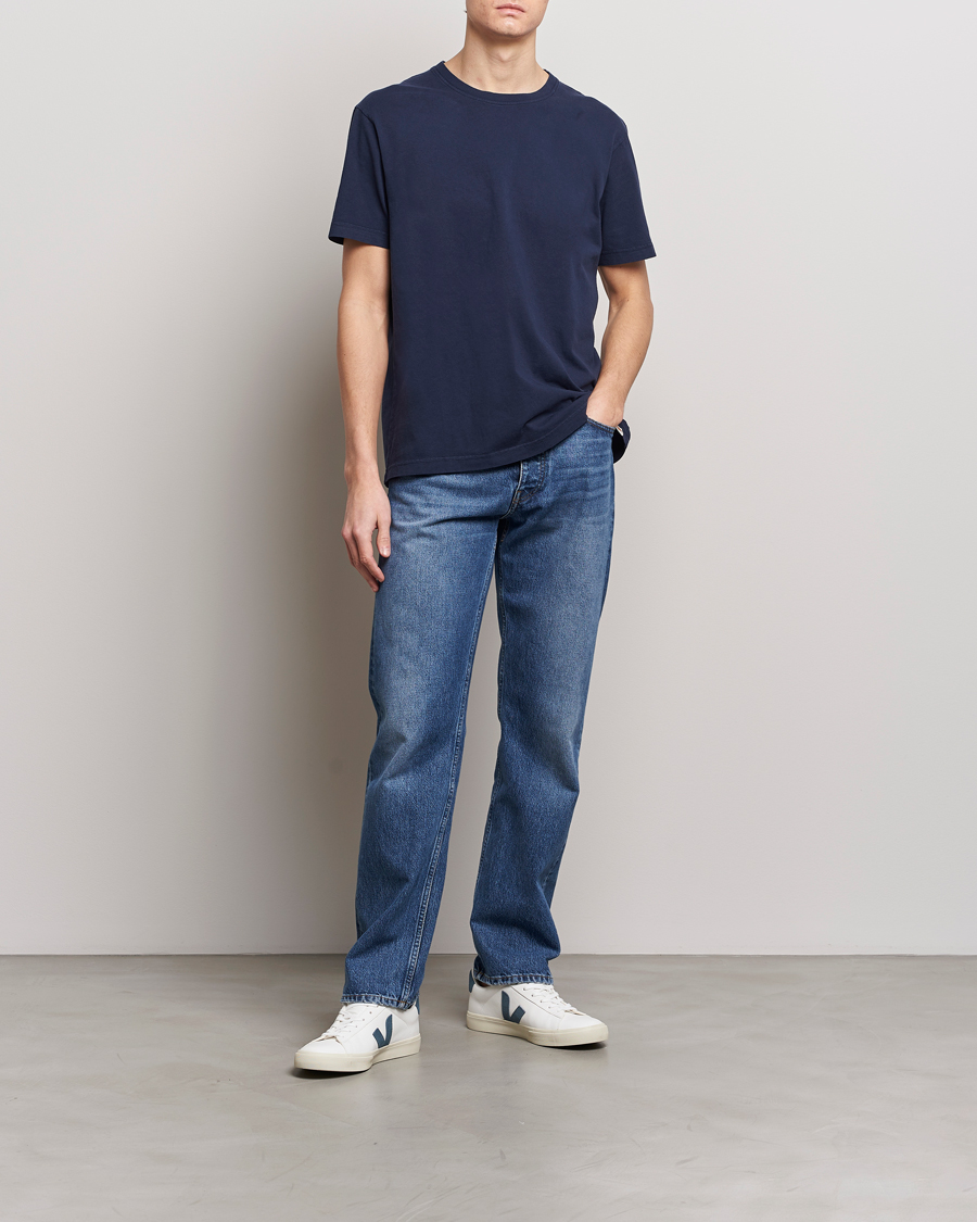 Herr | T-Shirts | Nudie Jeans | Uno Everyday Crew Neck T-Shirt Blue