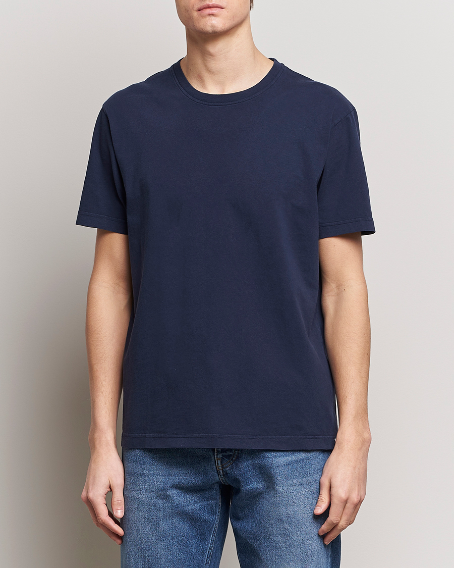 Herr | T-Shirts | Nudie Jeans | Uno Everyday Crew Neck T-Shirt Blue