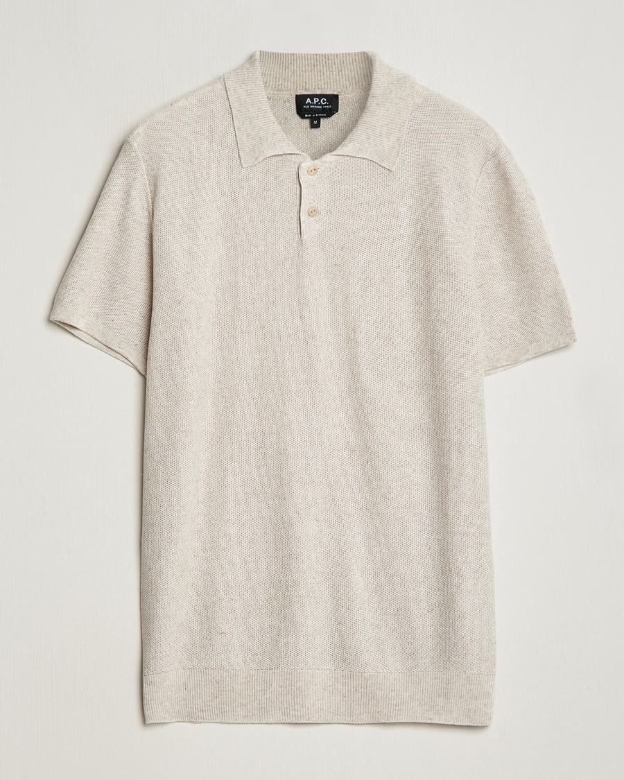 Herr | Pikéer | A.P.C. | Jay Knitted Polo Beige