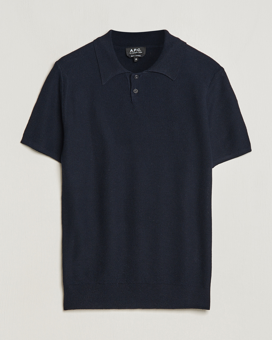 Herr | Pikéer | A.P.C. | Jay Viscose/Linen Polo Dark Navy