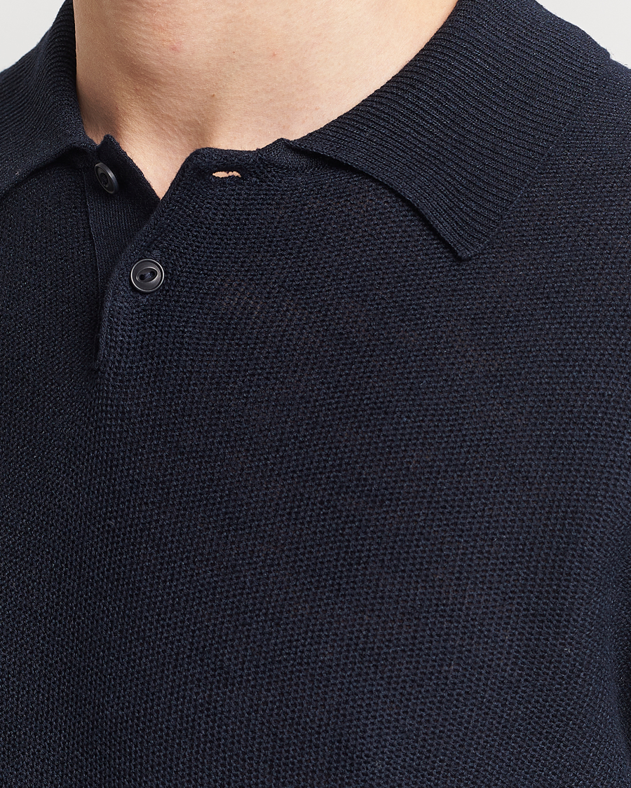 Herr | Pikéer | A.P.C. | Jay Viscose/Linen Polo Dark Navy