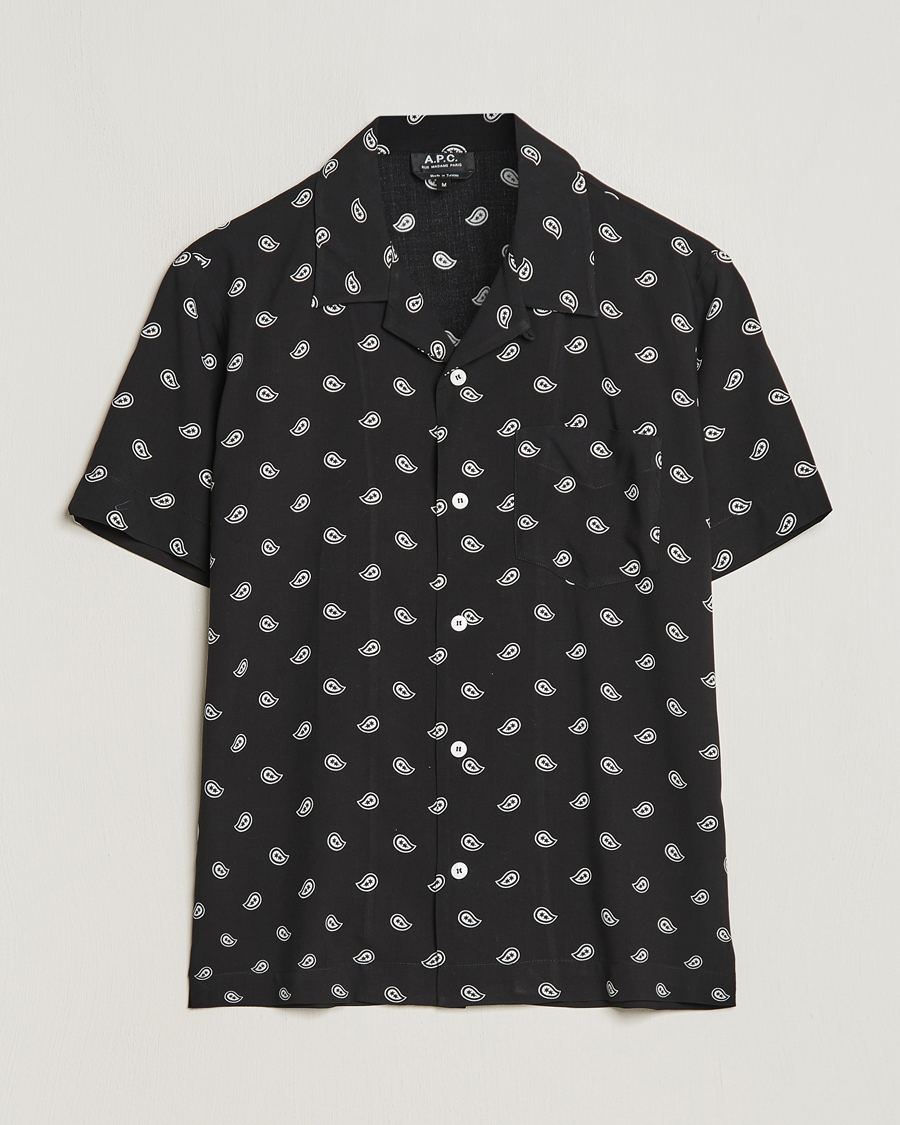 Herr | Skjortor | A.P.C. | Lloyd Printed Paisley Resort Shirt Black