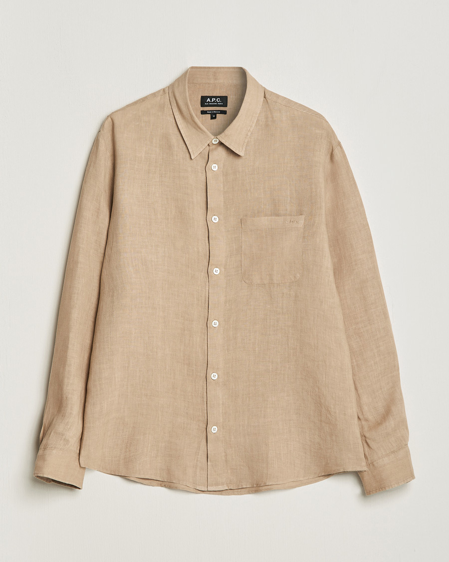 Herr | Skjortor | A.P.C. | Cassel Linen Shirt Beige