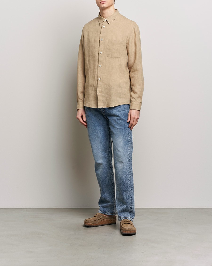 Herr | Skjortor | A.P.C. | Cassel Linen Shirt Beige