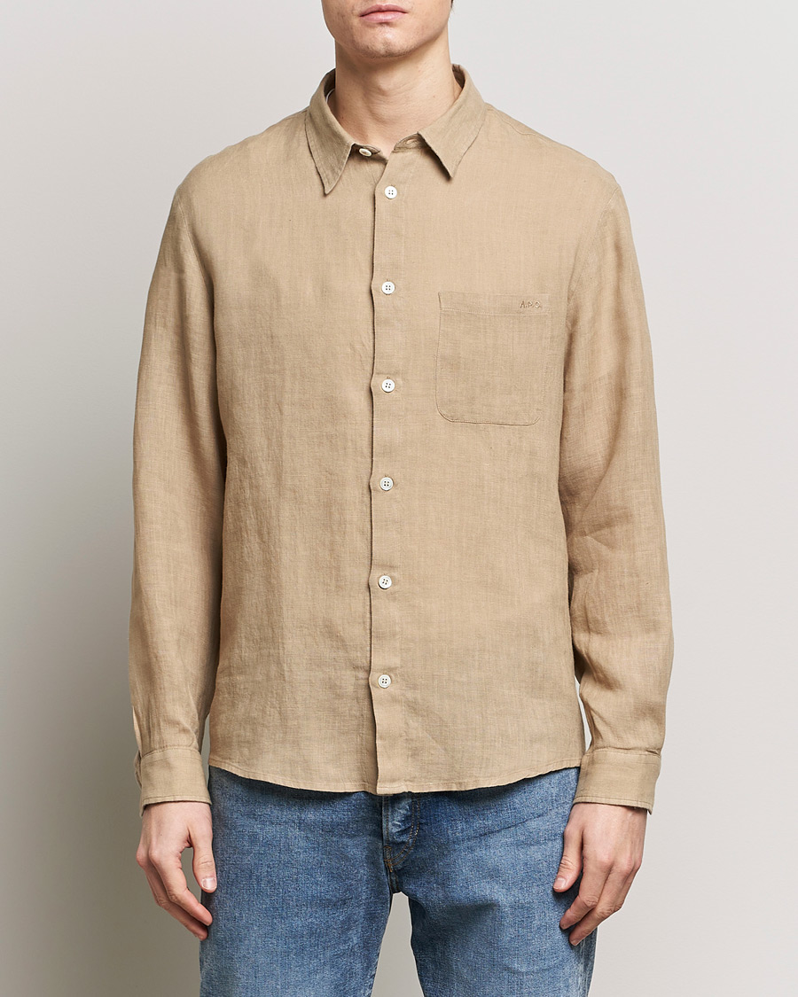 Herr | Avdelningar | A.P.C. | Cassel Linen Shirt Beige