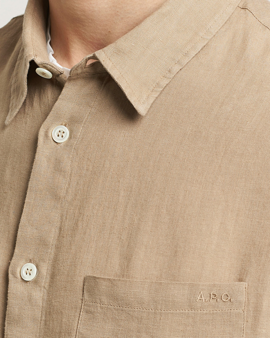 Herr | Skjortor | A.P.C. | Cassel Linen Shirt Beige