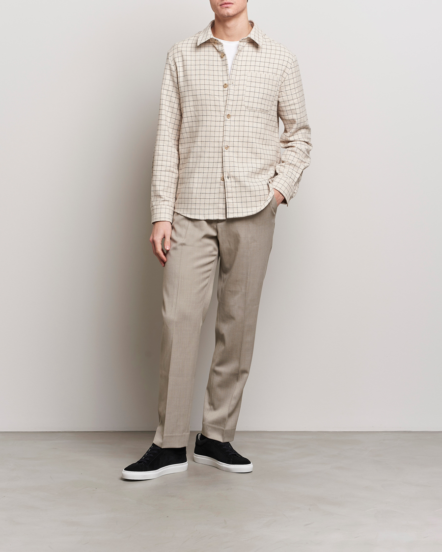 Herr | Skjortor | A.P.C. | Trek Checked Overshirt Ecru
