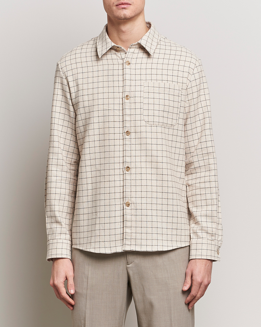 Herr | Skjortjackor | A.P.C. | Trek Checked Overshirt Ecru