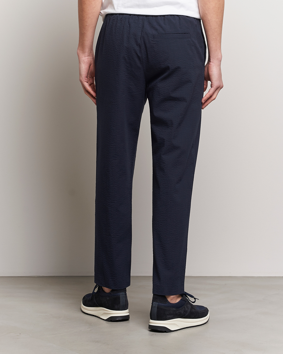 Herr | Byxor | A.P.C. | Joaquin Seersucker Drawstring Trousers Dark Navy