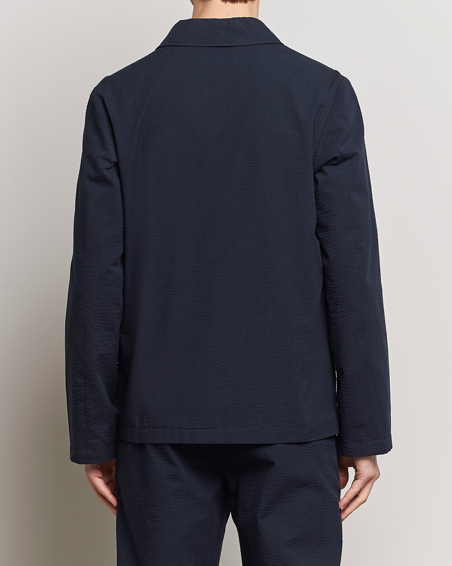 Herr | Skjortor | A.P.C. | Brest Seersucker Overshirt Dark Navy