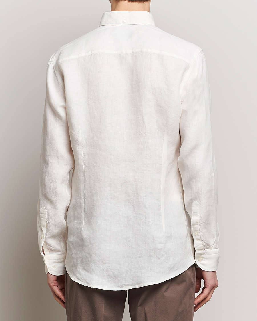 Herr | Skjortor | Eton | Slim Fit Linen Button Down Shirt White