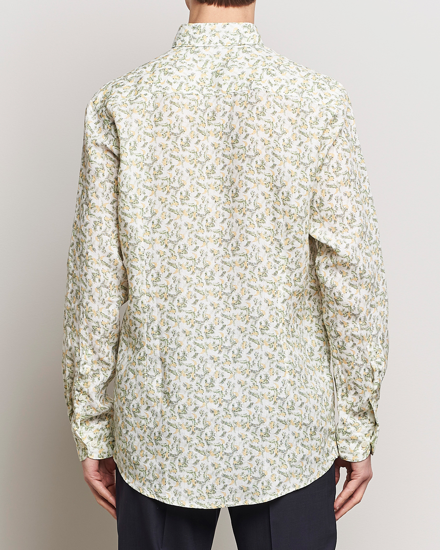 Herr | Skjortor | Eton | Contemporary Fit Printed Linen Shirt Green Banana
