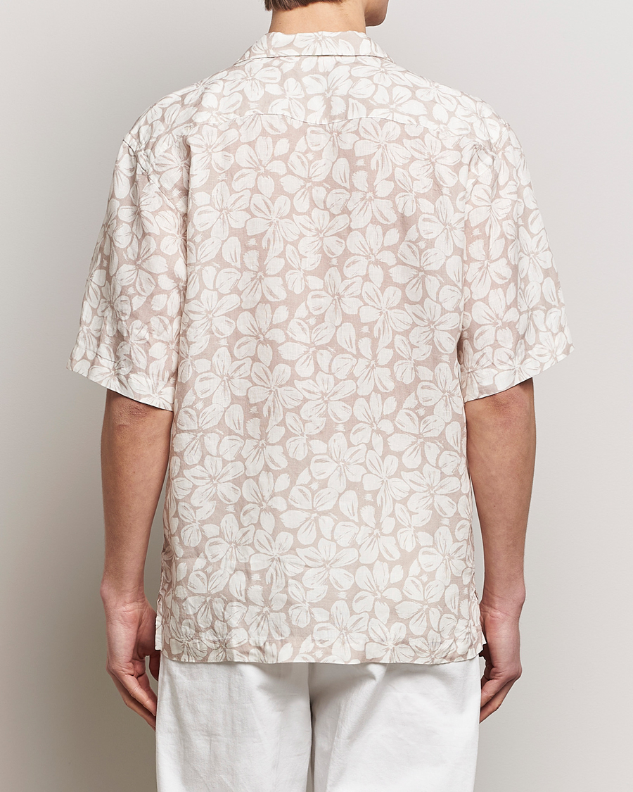 Herr | Skjortor | Eton | Printed Floral Linen Resort Shirt Beige