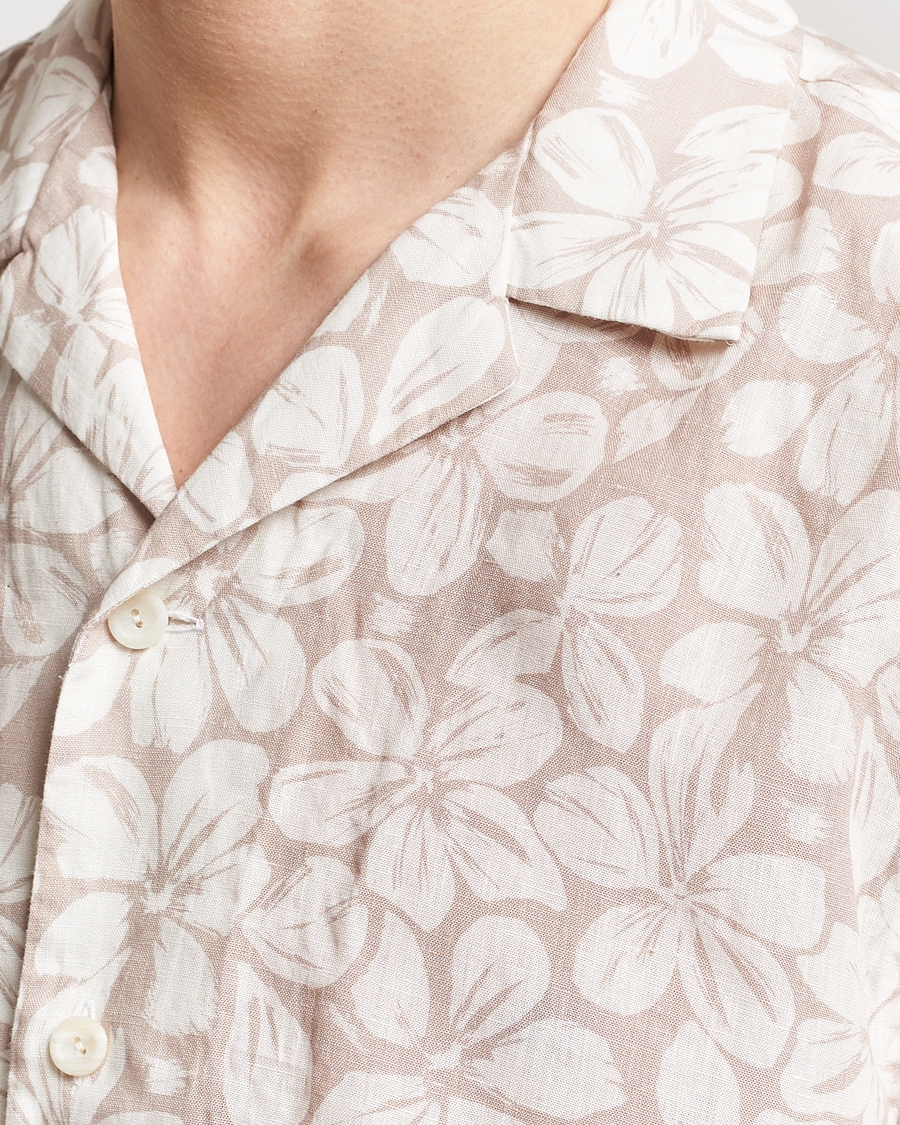 Herr | Skjortor | Eton | Printed Floral Linen Resort Shirt Beige
