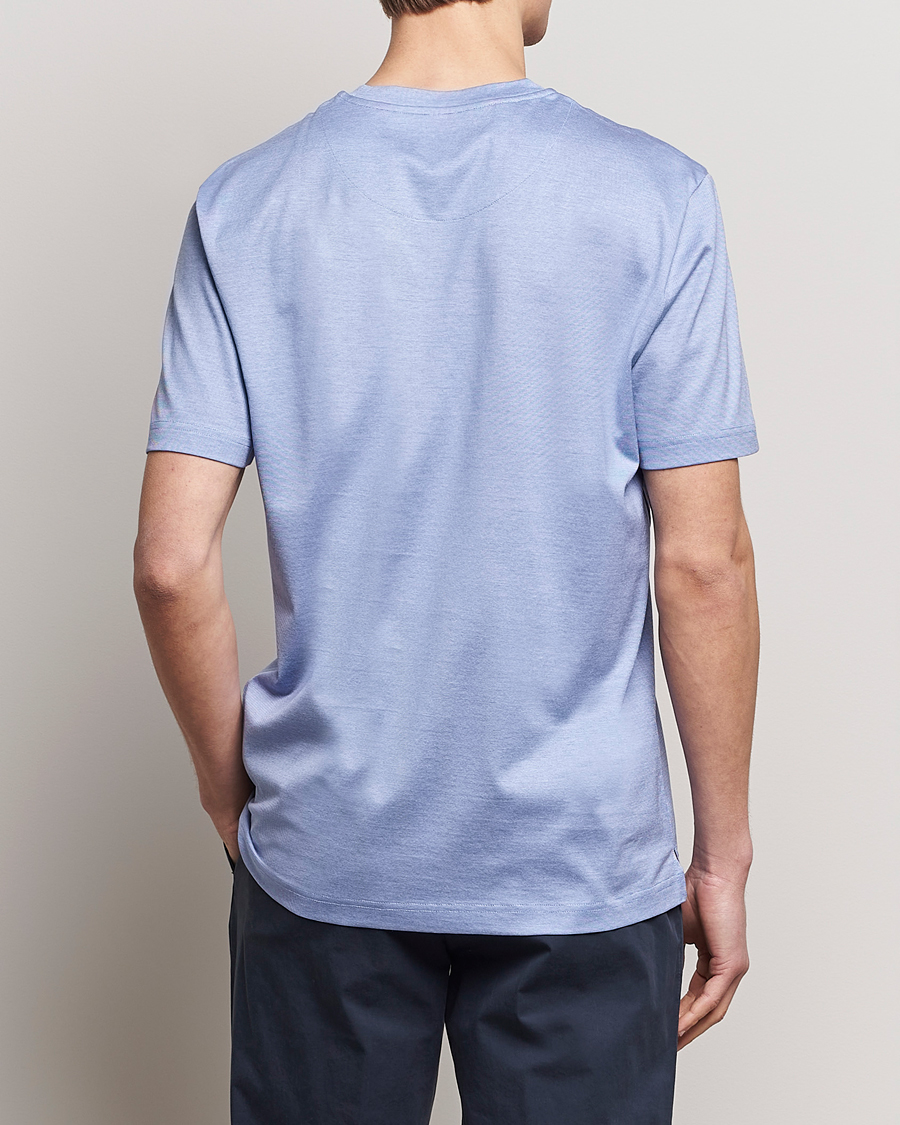Herr | T-Shirts | Eton | Mercerized Jersey Crew Neck T-Shirt Mid Blue
