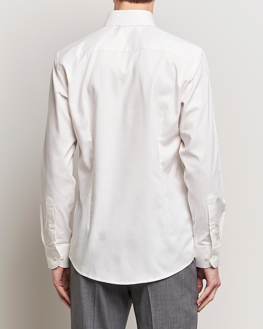 Herr | Skjortor | Eton | Slim Fit Bengal Striped Oxford Shirt Beige/White