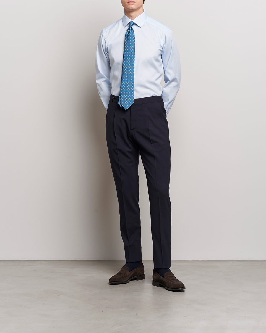 Herr | Kläder | Eton | Slim Fit Twill Shirt Light Blue