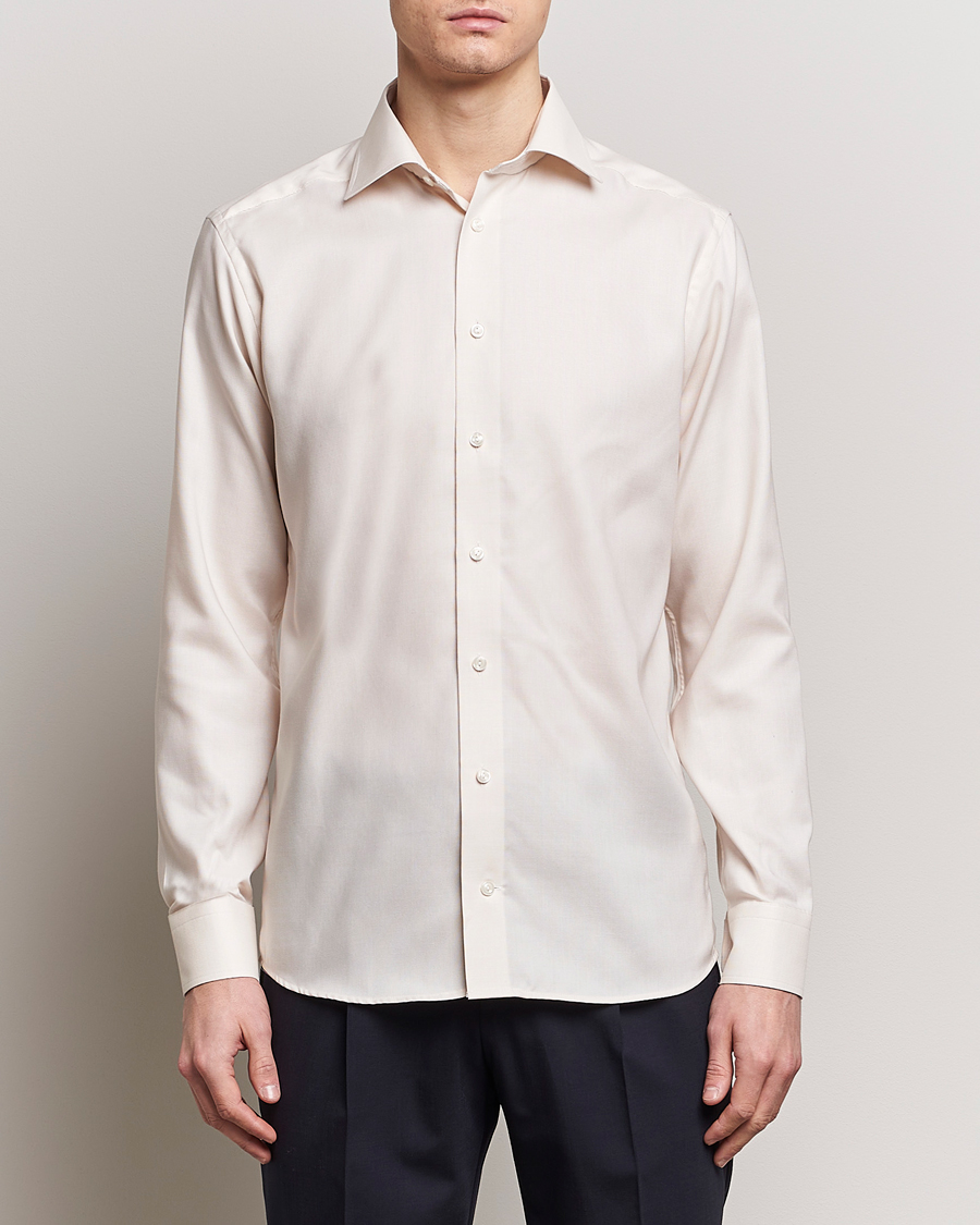 Herr | Businesskjortor | Eton | Slim Fit Twill Shirt Light Yellow