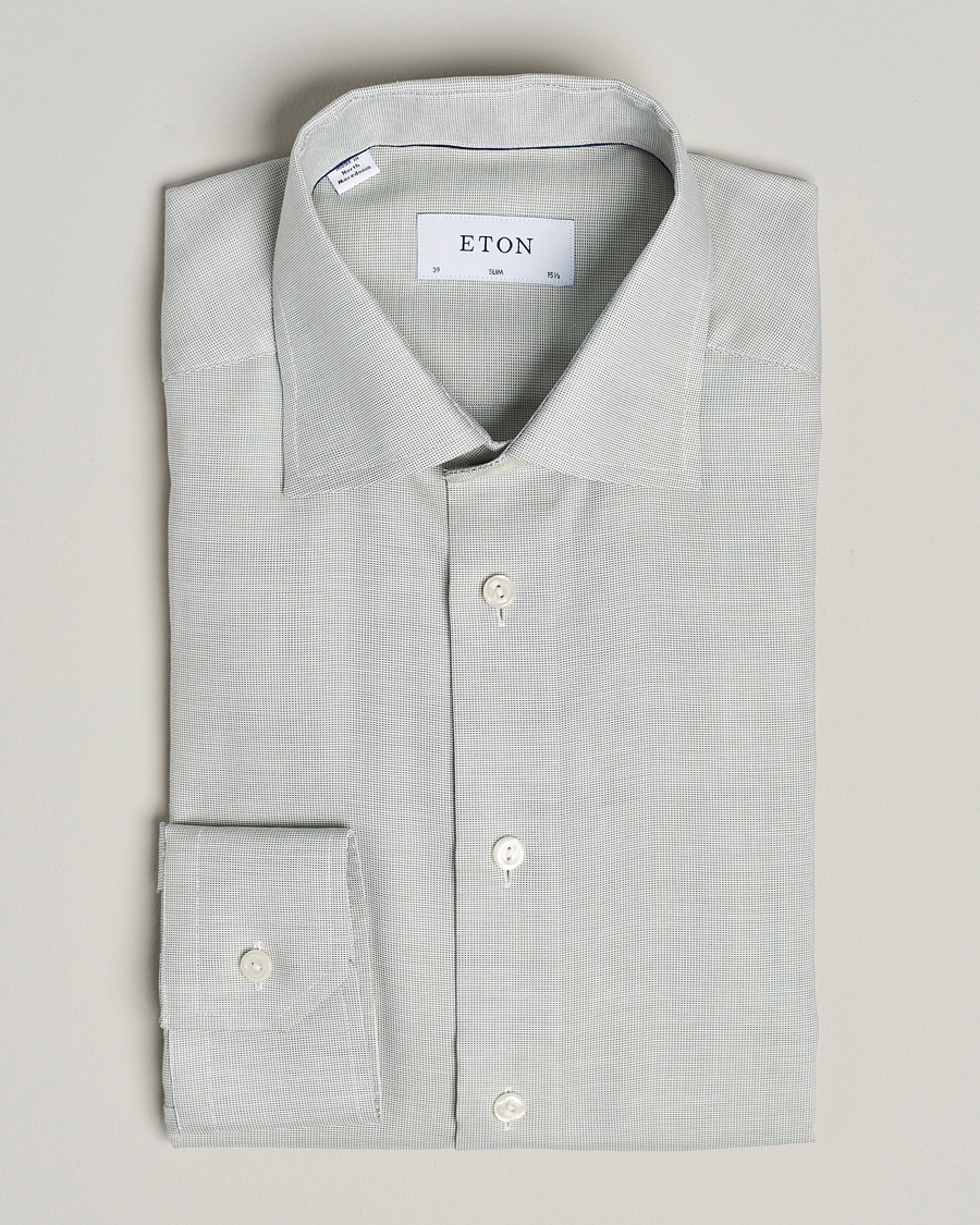 Herr | Skjortor | Eton | Slim Fit Twill Shirt Mid Green