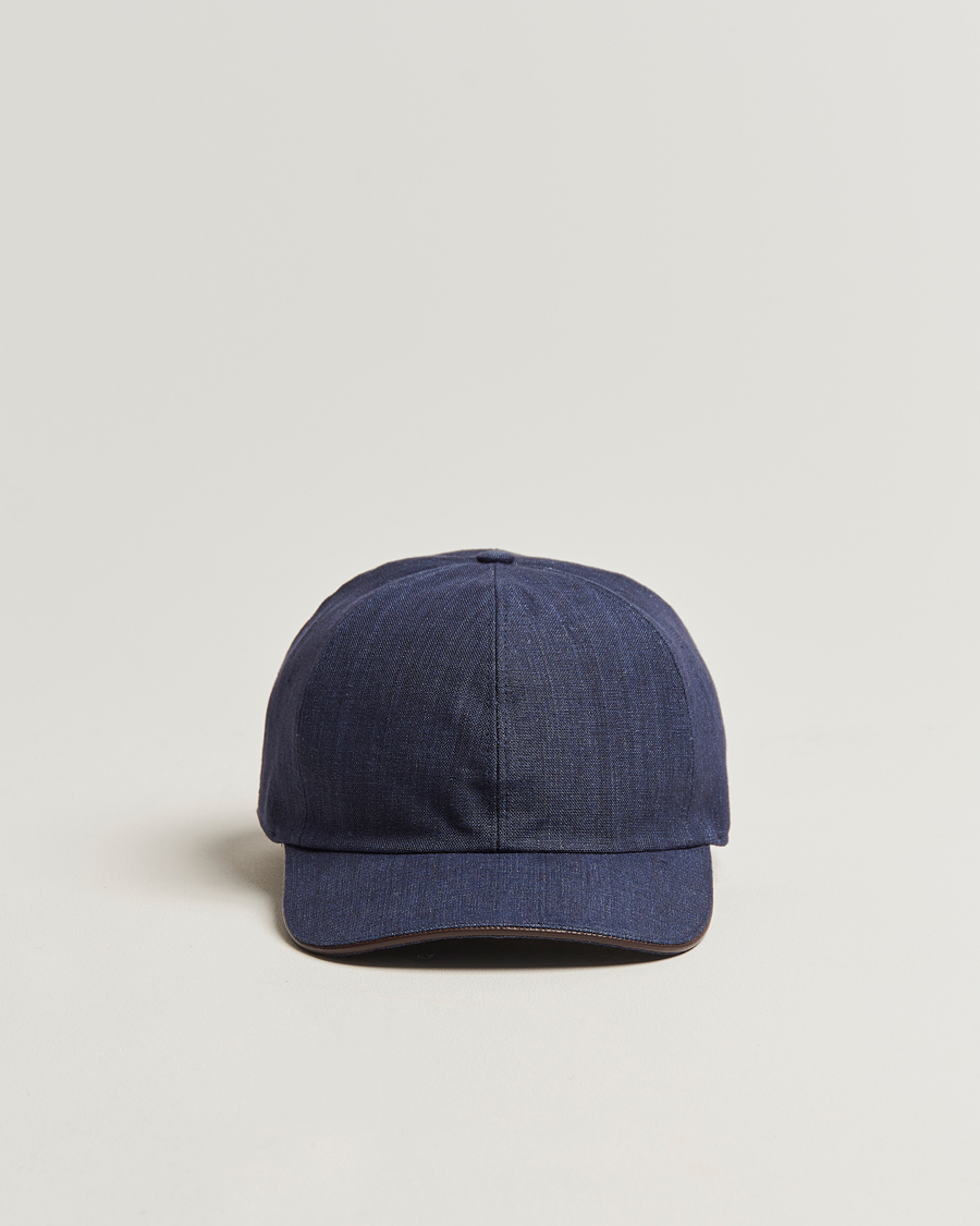 Herr | Eton Solid Linen Cap Navy Blue | Eton | Solid Linen Cap Navy Blue