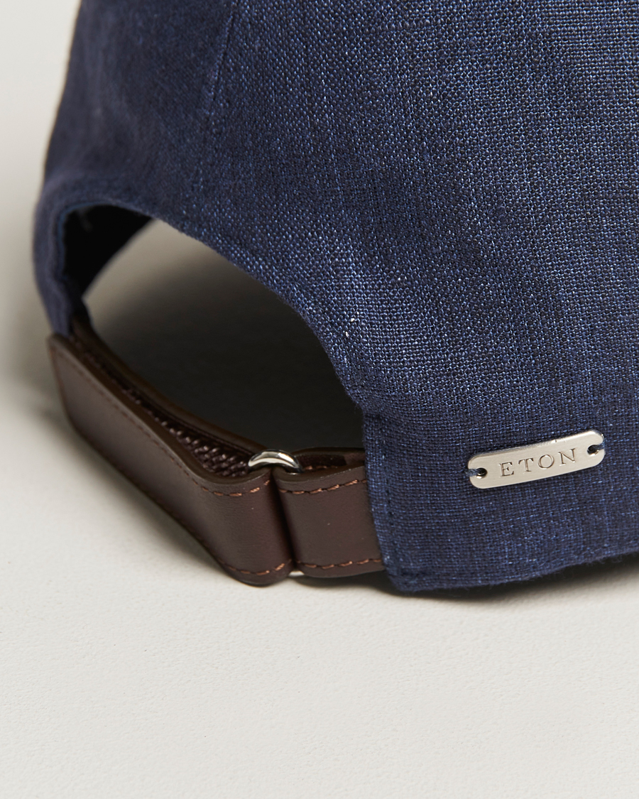 Herr | Eton Solid Linen Cap Navy Blue | Eton | Solid Linen Cap Navy Blue