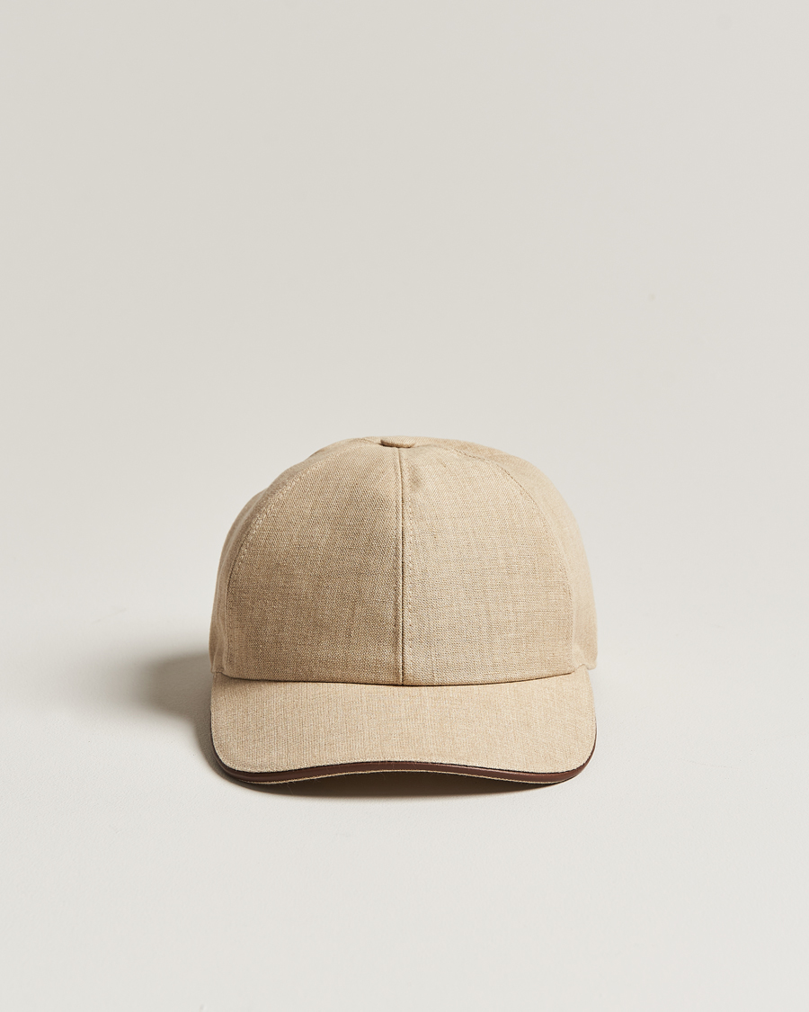 Herr | Eton Solid Linen Cap Beige | Eton | Solid Linen Cap Beige