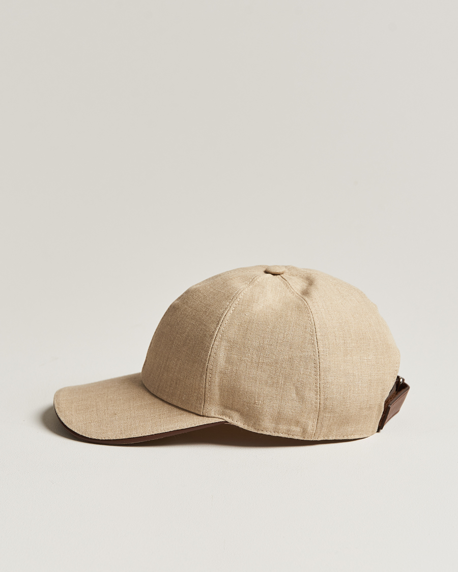 Herr | Eton Solid Linen Cap Beige | Eton | Solid Linen Cap Beige