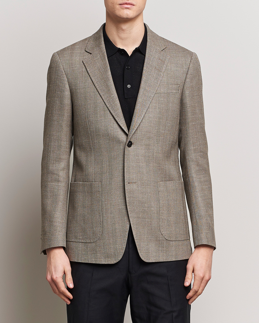 Herr | Kavaj | Tiger of Sweden | Justin Herringbone Blazer Putty Beige