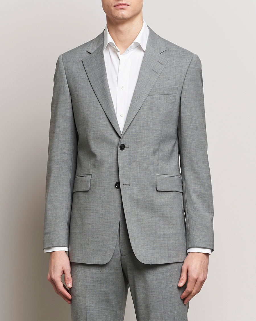 Herr | Lojalitetserbjudande | Tiger of Sweden | Justin Wool Travel Suit Blazer Grey Melange